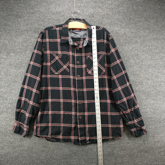Wrangler Originals Men's Button-Up Flannel Shirt Multi Large Long Sleeve Check - Picture 10 of 12